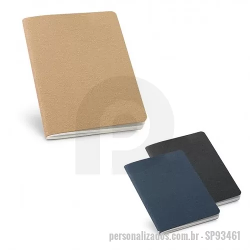 Caderno personalizado - Caderno B7 com 30 folhas não pautadas de papel reciclado e capa em cartão. 93 x 125 mm