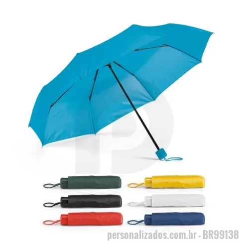 Guarda chuva personalizada - Guarda-chuva em poliéster 190T dobrável em 3 seções e de abertura manual. Guarda-chuva prático e leve. Fornecido em bolsa. ø960 x 240 mm 