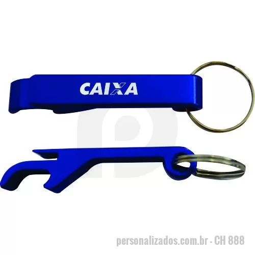 Abridor de garrafa personalizado - Chaveiro abridor de garrafa e latinha em alumínio . Disponível em diversas cores. Gravação indelével da logo a laser. Despachamos com frete pago pra todo o Brasil