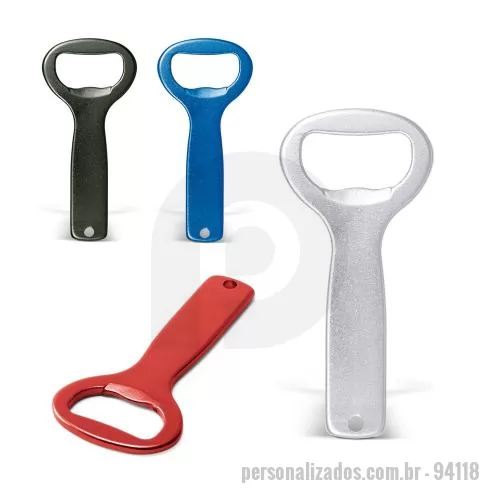 Abridor de garrafa personalizado - Abridor de garrafa Personalizado - 94118 - Abridor de garrafas em alumínio. 39 x 83 x 4 mm - 179319 - Abridor de garrafa