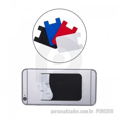 Acessório para celular personalizado - ADESIVO PORTA CARTÃO DE SILICONE PARA CELULAR