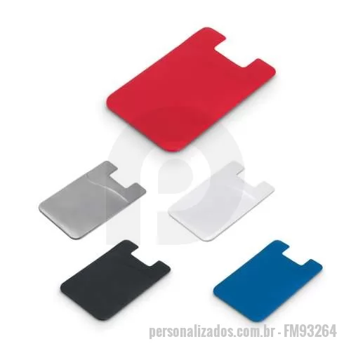 Acessório para celular personalizado - Porta cartões para celular em PVC com autocolante. 56 x 89 x 1 mm