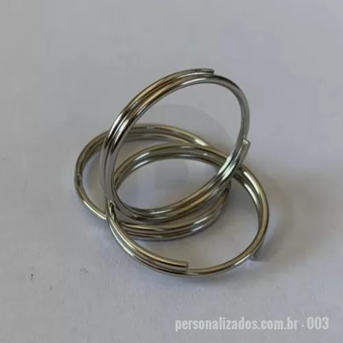 Acessório para chaveiro personalizado - Argolas para chaveiro Tamanho: 22mm de diâmetro Arame: 1,3 mm Banho: Níquel Fabricante: Brustelo's