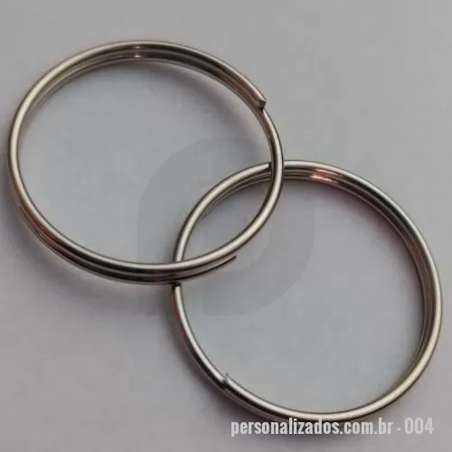 Acessório para chaveiro personalizado - Argolas para chaveiro Tamanho: 25mm de diâmetro Arame: 1,3 mm Banho: Níquel Fabricante: Brustelo's