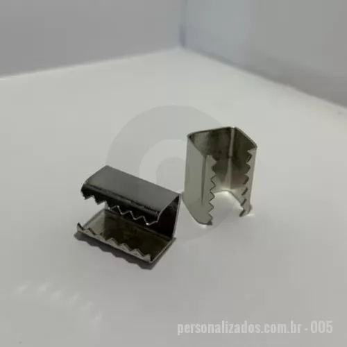 Acessório para crachá personalizado - Garrinha Dentada para fechamento de cordão Tamanho: 08mm Banho: Níquel Fabricante: Brustelo's