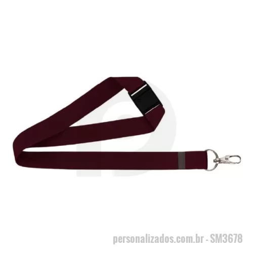 Acessório para crachá personalizado - Este item contém:      1 cordão para crachá com 85 cm de comprimento e 15 mm de largura, com mosquetão metálico  ________________________________________________________________  * Consulte quantidade mínima *Confira opções de personalização *Imagem meramente ilustrativa *Na falta de algum item, pode ser substituído, sob consulta, por outro de igual valor e qualidade.   Entre em contato, informe o seu CNPJ Atendimento somente para Empresas 
