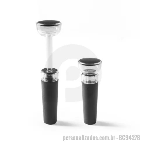 Acessório para vinho personalizado - Rolha de vinho com sistema de bomba de vácuo para garrafas de vinho. Ideal para substituir a tradicional rolha de cortiça. Fornecido em caixa presente. 30 x 90 mm