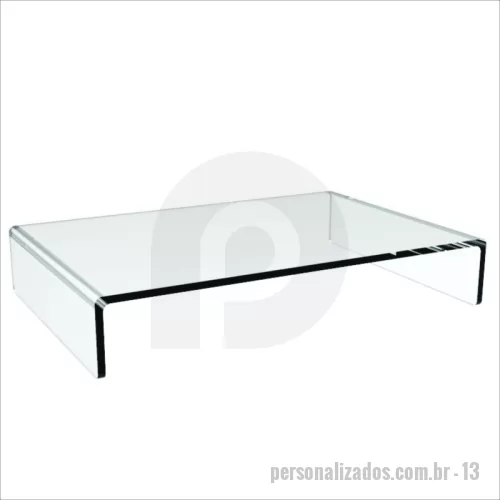 Acrílico personalizado - Suporte para monitor fabricado em acrílico 100% virgem! Com 5cm de altura, para monitores que já possuem base mais alta.     Com um design fácil e moderno, nosso suporte acrílico garante mais conforto para seu dia-a-dia. Mantenha sua postura mais confortável e correta com a tela do seu monitor mais alta. Garantindo mais conforto visual.   Ajusta a posição cervical para evitar dores no pescoço.     Recorte em U. Espaço livre embaixo para uso.     Produzido em Acrílico 100% Virgem!   