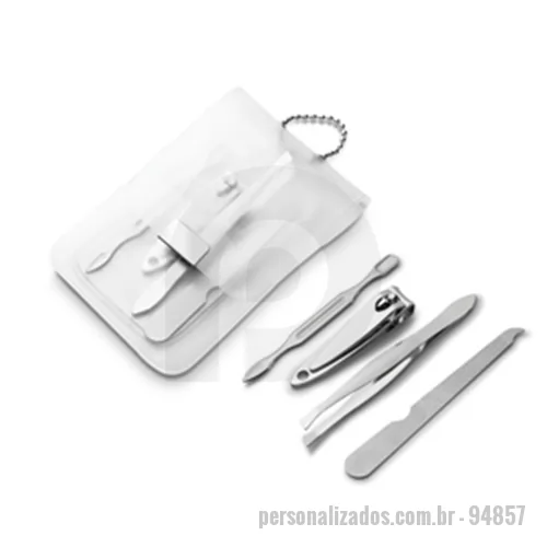 Alicate de unha personalizado - Kit manicure em Bolsa simples com 4 peças 