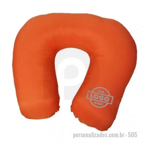 Almofada de pescoço personalizada - Somos fabricantes! Almofada de pescoço produzida em microfibra, com enchimento macio de fibra siliconada. Medidas 30x33. Gravação do logotipo em serigrafia ou sublimação sem limite de cores. Disponível em diversas cores.