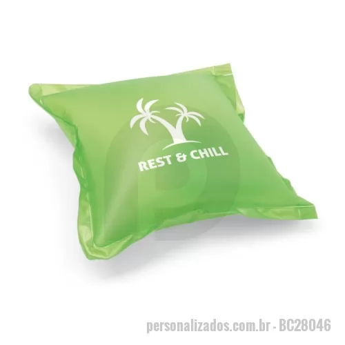 Almofada inflável personalizada - Sacola almofada inflável em PVC opaco. Vazio: 300 x 320 mm