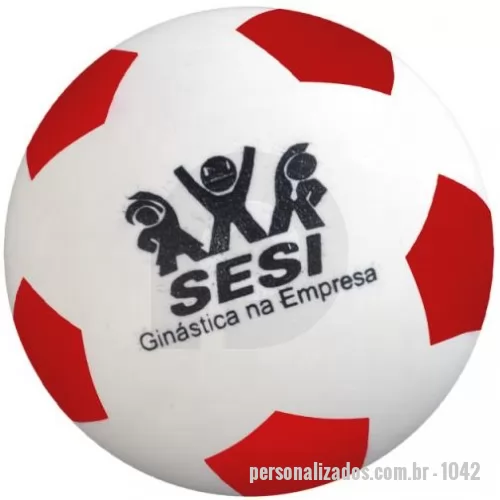 Antiestresse personalizado - Bolinha de Vinil Antiestresse modelo futebol, com área de impressão da logomarca. 
