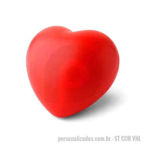 Antiestresse personalizado - Coração Anti-stress Personalizado, Peso 19,1 gramas, Dimensões 6,1 x 5,7 alt x 3,7cm, Materia Prima Vinil, Embalagem Individual