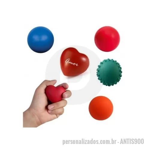 Antiestresse personalizado - Antiestresse, formato coração, bolinha lisa e cravinho, varias cores.