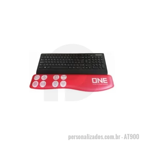 Apoio de Punho personalizado - Apoio ergonômico de tecado, personalizado, formato retangular 47 x 11 x 1,5 cm - injetado em espuma - impressão sublimática - cromia - direto no tecido, 100% poliéster, base de borracha de PVC Preto - Antiderrapante.