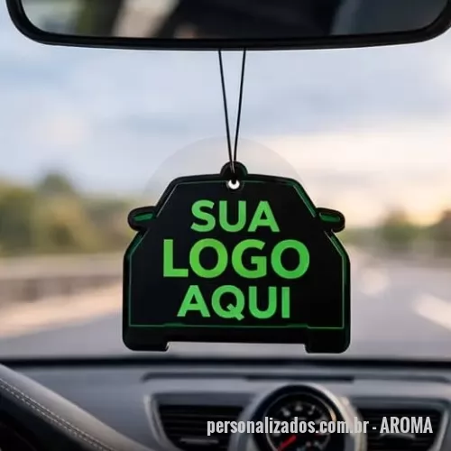 Aromatizante para automóvel personalizado - Cheirinho de carro personalizado com a logo da sua empresa — o brinde criativo que divulga sua marca todos os dias dentro do veículo.  Divulgação constante da marca Ideal para campanhas de marketing Produto de baixo custo e alto impacto