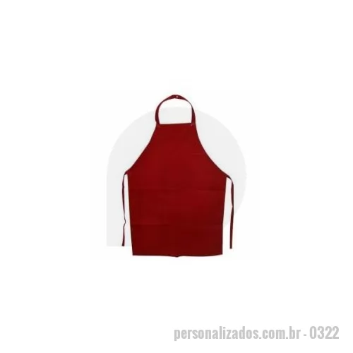 Avental personalizado - Avental em brim acabamento em viés com alças em tecido, com personalização bordada ou silkada