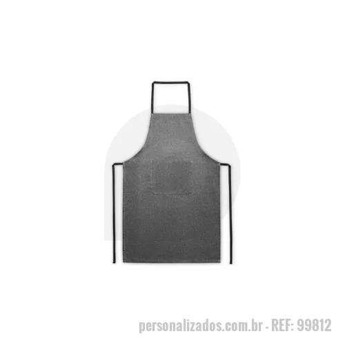 Avental personalizado - Avental em algodão reciclado.  (140 g/m²) com algodão reciclado (60% reciclado) e bolso frontal. 590 x 900 mm | Bolso: 250 x 200 mm. Cores: Preto, Natural. Personalziação: Silkekscreen, bordado.