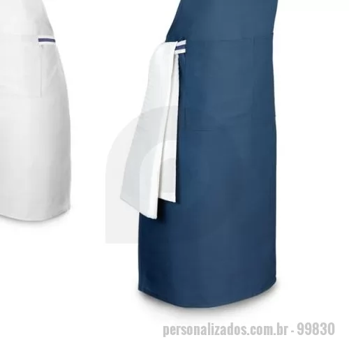 Avental personalizado - Avental em algodão e poliéster (150 g/m²) com 2 bolsos frontais. Ajustável com fivela. 650 x 850 mm | Bolso: 170 x 180 mm