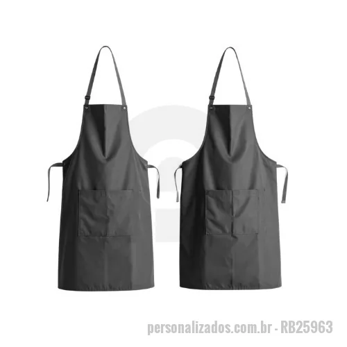 Avental personalizado - FICHA TÉCNICA – AVENTAL PROMOCIONAL / PROFISSIONAL. Descrição do Produto  Avental desenvolvido para proteção e padronização de equipes em ambientes profissionais ou promocionais. Ideal para uso em eventos, gastronomia, indústrias, feiras, ações de marketing e atividades operacionais. Produto altamente personalizável com excelente área para divulgação de marca. Especificações Técnicas Produto: Avental promocional ou profissional personalizado Material: Oxford, lona, brim, sarja ou poliéster resistente Estrutura: Maleável ou reforçada (conforme aplicação) Modelos: Avental de cintura Avental de peito (com peitoral) Avental completo profissional Fechamento: Amarração em tiras ou regulagem com fivela (opcional) Acabamento: Costura reforçada e acabamento interno limpo Bolso: Frontal simples ou duplo (opcional). Medidas (padrão) Avental curto (cintura): 60 x 45 cm Avental médio: 70 x 60 cm Avental longo (profissional): 90 x 70 cm (Medidas podem ser personalizadas conforme necessidade do clien