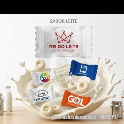 Bala personalizada - Balas Personalizadas Tradicionais Sabor Leite é uma ótima opção de brinde promocional e uma ferramenta perfeita para fidelizar o seu cliente