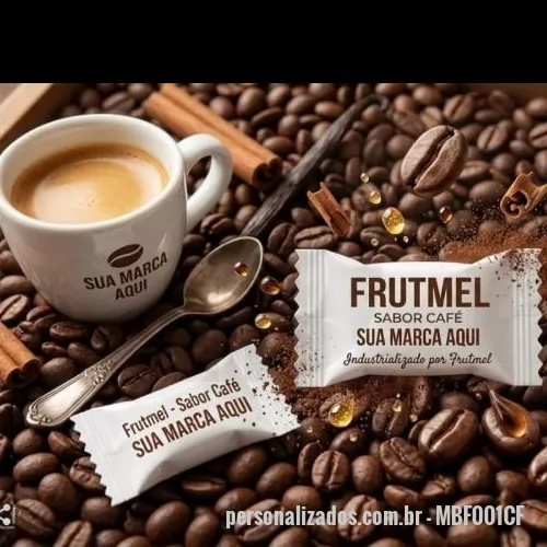 Bala personalizada - Balas Personalizadas Tradicionais Sabor Café é uma ótima opção de brinde promocional e uma ferramenta perfeita para fidelizar o seu cliente.