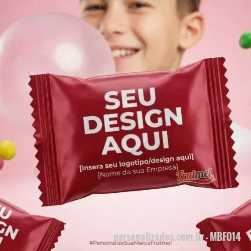 Bala personalizada - Chicle de Bola FrutBall personalizado são uma ótima opção de brinde promocional e uma ferramenta perfeita para fidelizar o seu cliente. 