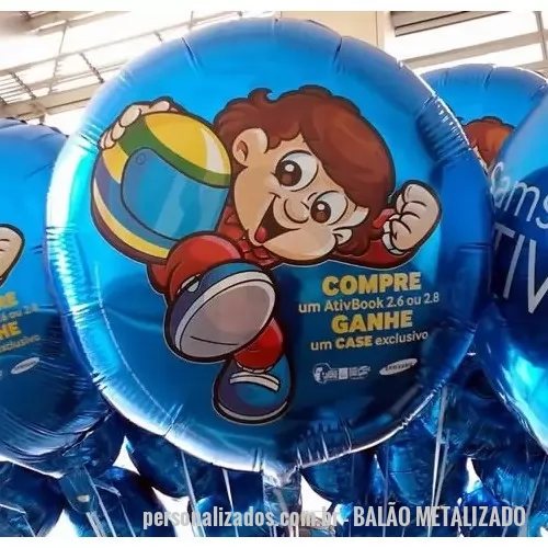 Balão metalizado personalizado - Balões Metalizados personalizados. Gravação em Silk de alta qualidade em traço e cromia