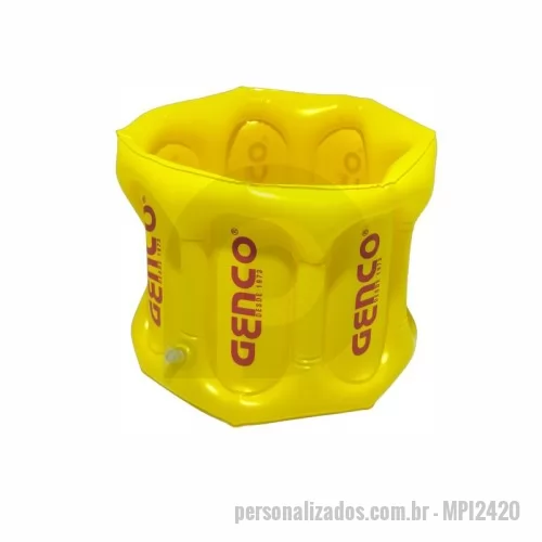 Balde de Gelo personalizado - BALDE INFLÁVEL - PERSONALIZADO DE PVC - TAMANHO 24X20