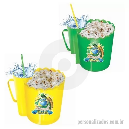 Balde de pipoca personalizado - Balde de Pipoca com Copo