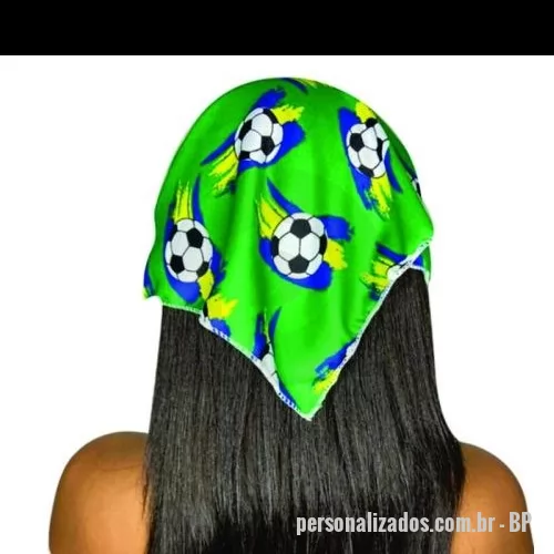 Bandana personalizada - Bandana quadrada, com dimensões 5,5x5,5 cm, confeccionada em malha de poliéster sublimada