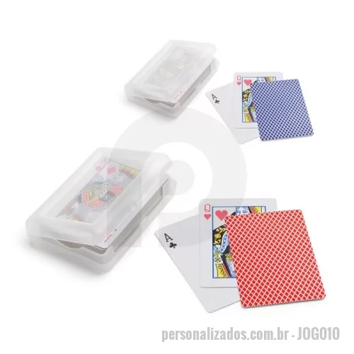 Baralho personalizado - Baralho de 54 cartas em papel plastificado. Fornecido numa caixa rígida / estojo em PP.