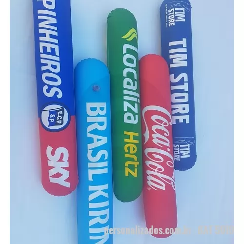 bateco inflaveis personalizado - Bateco confeccionado em pvc pneumático espessura 0,20mm nas medidas de 50x10cm , aplicação de válvula número 01 para enchimento e impressão em serigrafia.