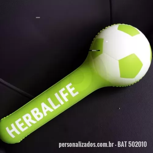 bateco inflaveis personalizado - Bateco pirulito confeccionado em pvc pneumático espessura 0,20mm nas medidas de 50x10x20 cm, aplicação de válvula número 01 para enchimento e impressão em serigrafia.