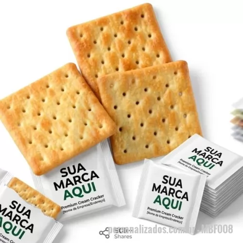 Biscoito personalizado - Biscoitos Personalizados Cream Cracker é uma ótima opção de brinde promocional e uma ferramenta perfeita para fidelizar o seu cliente.