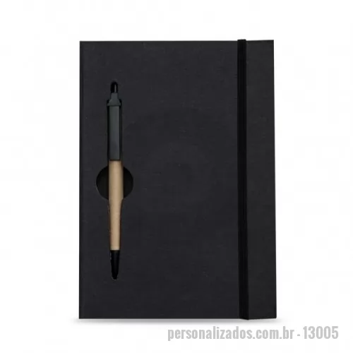Bloco adesivado ecológico personalizado - bloco de anotações ecológico com caneta 