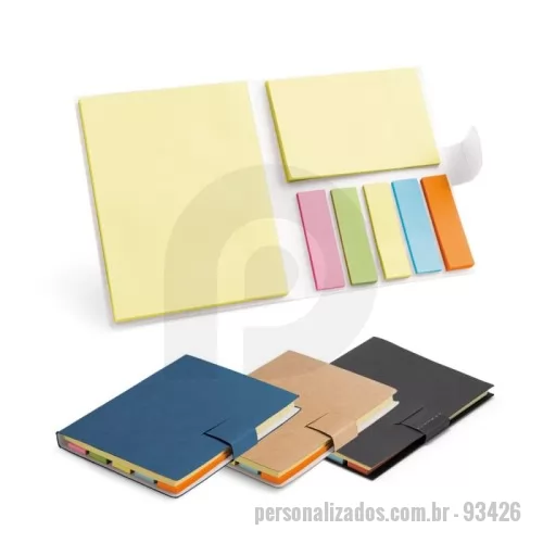 Bloco adesivado personalizado - 7 blocos adesivados com 25 folhas cada e capa em cartão.