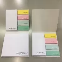 Ideal para lembretes e anotações os blocos reposicionáveis são feitos com cola a base de água, não deixam resíduo nos materiais. Trabalhamos com alguns formatos 40x50, 51x76,  68x76, 76x76, 82x76, 102x76, 102x150 cm, mas podemos trabalhar com outros tamanhos. Material 100% personalizado.