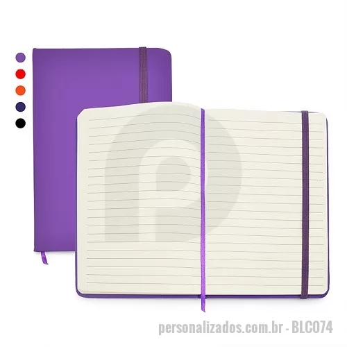 Bloco Anotações personalizado - Bloco Caderneta Capa Emborrachada Com Pauta