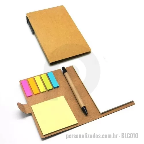 Bloco Anotações personalizado - Bloco Caderneta Capa Ecológica Sem Pauta