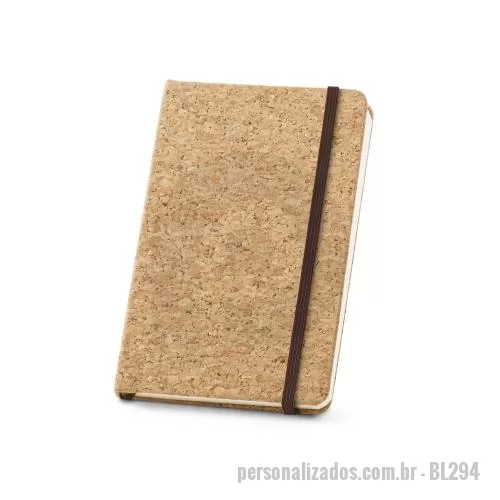 Bloco Anotações personalizado - Bloco de Anotações sem Pauta em Cortiça Personalizado