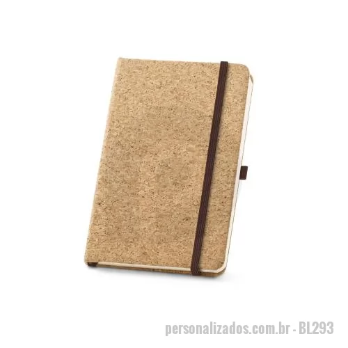 Bloco Anotações personalizado - Bloco de Anotações sem Pauta em Cortiça Personalizado