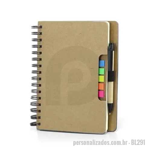 Bloco Anotações personalizado - Bloco de Anotações com Autocolantes e Caneta Personalizados