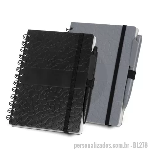 Bloco Anotações personalizado - Bloco de Anotações com Pautas e Caneta Personalizado