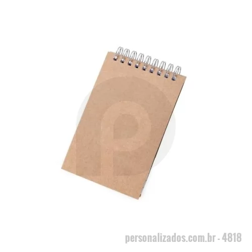 Bloco Anotações personalizado - Bloco de anotações ecológico com wire-o. Contém aproximadamente 80 páginas pautadas na cor branca.