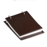 Bloco de anotações de mesa marrom, material premium de couro ecologico, com 150 folhas, Formato Frente - 160mm X 130mm | Formato Verso 190mm X 136mm