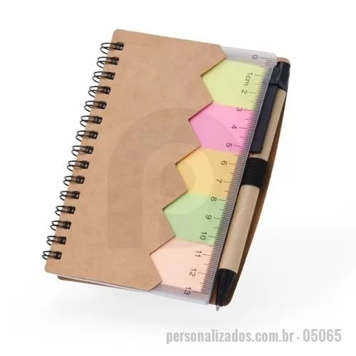 Bloco ecológico personalizado - Bloco de Anotações com Autoadesivos e Caneta