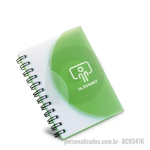 Bloco personalizado - Caderno A7 em PP com folhas lisas