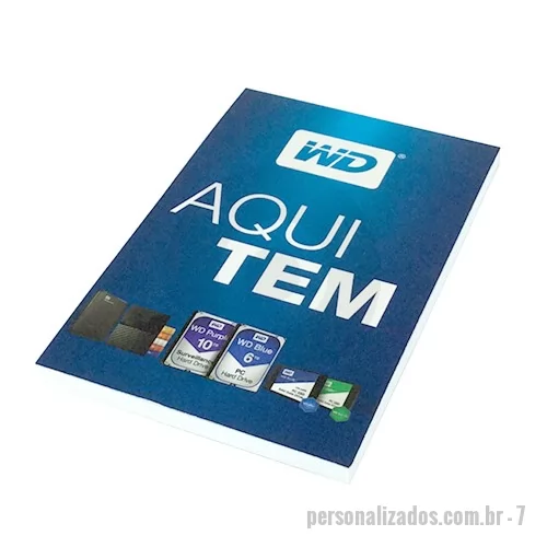 Bloco personalizado - Fabricação própria, blocos personalizados do seu jeito. Fabricação própria, blocos personalizados do seu jeito. Bloco de capa flexível com arte em 4 cores, miolo com 60 folhas com ou sem personalizadas e acabamento com lombada quadrada. 