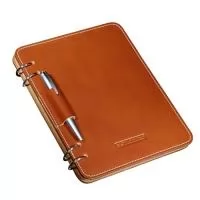 Bloco de mesa com argolas laterais e porta caneta.